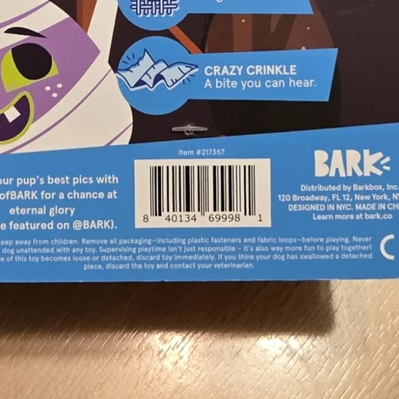 BARK Afraid of the Bark Halloween Batty Flapperlantern Plush Dog Toy 26 - Picture 2 of 5